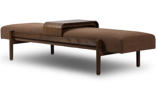 Fawkes Bench Vintage Sienna - Crypton Nomad Mushroom Performance Fabric by Four Hands