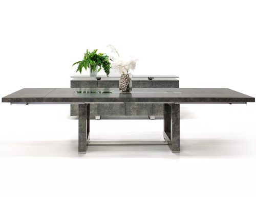 Novo Extension Dining Table in concrete finish by Sharelle Furnishings