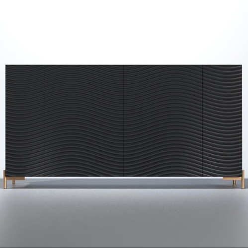 Wave 4 Door Sideboard - Matt Gold by ESF Furniture