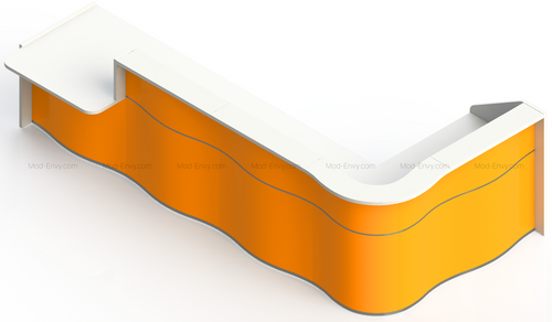 Wave Reception Desk LUV46P - 147 5/8" by MDD Office Furniture