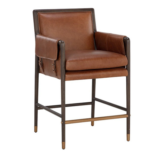 Mauti Counter Stool (Shalimar Tobacco | Brown) by Sunpan Modern Home