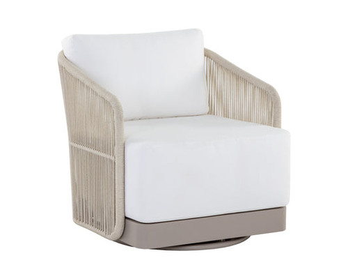 Allariz Outdoor Swivel Armchair - Stinson White 130 fabric by Sunpan Modern Home