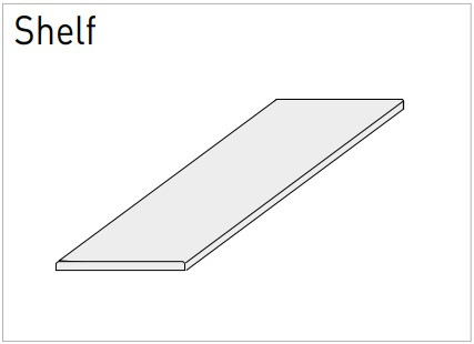 Shelf: Steel sheet with double panel thickness 1/4” with dimensions 34 3/4” x 12 1/4” by Actiu