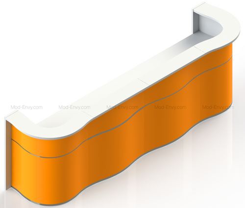 Wave Reception Desk LUV24 - 140 3/8" by MDD Office Furniture