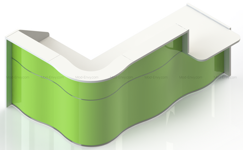 Wave Reception Desk LUV401L- 101 5/8" by MDD Office Furniture