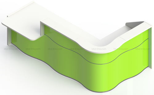 Wave Reception Desk LUV40P - 109 4/8" by MDD Office Furniture