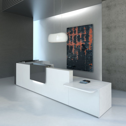 Tera L-Shape Reception Desk TRA43P, TRA44P, TRA45P by MDD Office Furniture