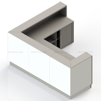 LINEA RECEPTION DESK LIN40P w/ TAMBOUR STORAGE - 96 2/8 by MDD