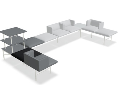 AGORA 10 SEGMENT SEATING w/ 3 TIER SHELF + TABLE - AR22 by MDD | Mod ...