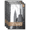 MCS Trendsetter 27x40 Movie Poster Frame 3-Pack, Black High-Gloss Photo Frame for Wall-Mounted Vertical or Horizontal Display