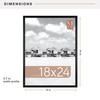 MCS Foundation 18x24 Poster Frame, Traditional Black Photo Frame for Wall-Mounted Vertical or Horizontal Display