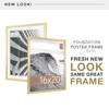 MCS Foundation 16x20 Poster Frame, Traditional Brass Photo Frame for Wall-Mounted Vertical or Horizontal Display