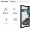 MCS Studio Gallery 16x24 Poster Frame, Black Woodgrain Photo Frame for Wall-Mounted Vertical or Horizontal Display