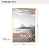 MCS Foundation 16x24 Poster Frame, Traditional Brass Photo Frame for Wall-Mounted Vertical or Horizontal Display