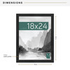 MCS Museum 18x24 Poster Frame, Onyx Woodgrain Photo Frame for Wall-Mounted Vertical or Horizontal Display