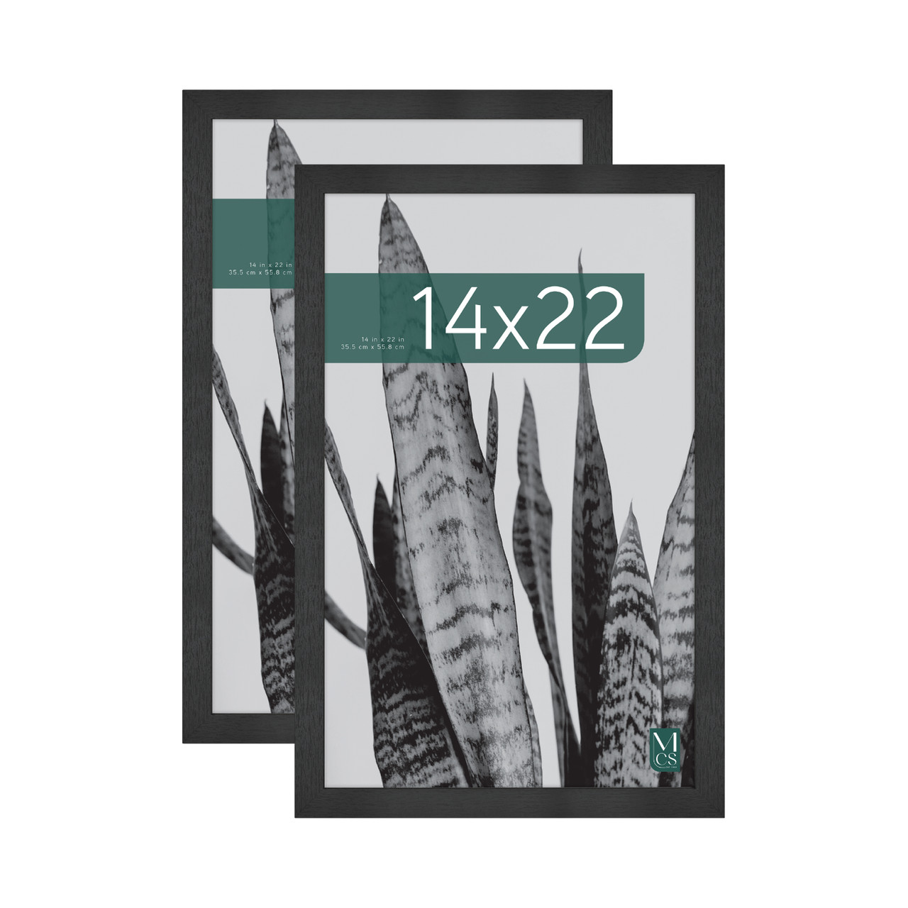 MCS Studio Gallery 14x22 Poster Frame 2-Pack, Black Woodgrain
