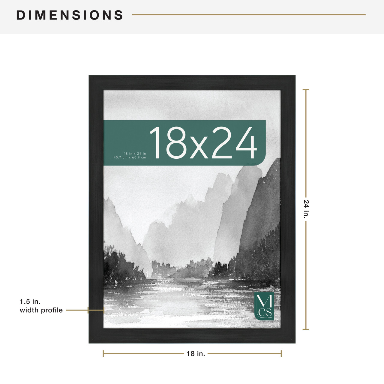 MCS Museum 18x24 Poster Frame, Onyx Woodgrain