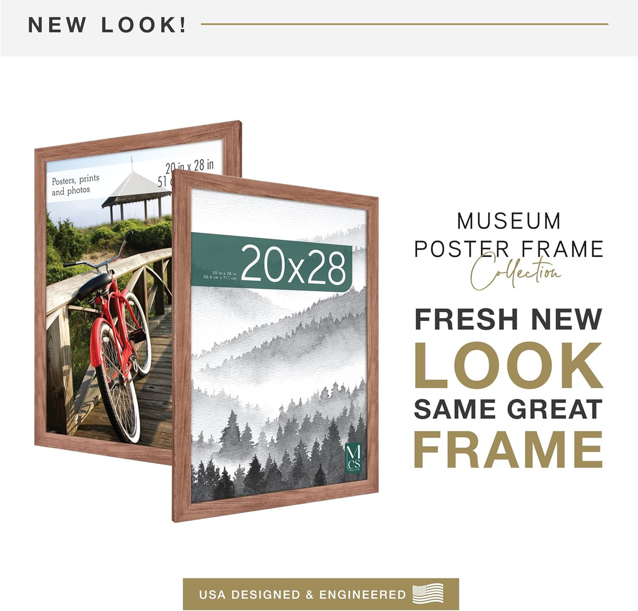MCS Museum 20x28 Poster Frame 1-Pack, Medium Oak Finish, Wall