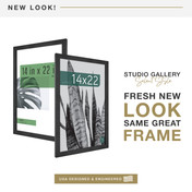 MCS Studio Gallery 14x22 Poster Frame, Black Woodgrain Photo Frame for Wall-Mounted Vertical or Horizontal Display