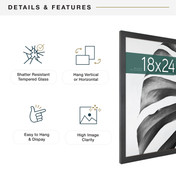 MCS Studio Gallery 18x24 Poster Frame, Black Woodgrain Photo Frame for Wall-Mounted Vertical or Horizontal Display