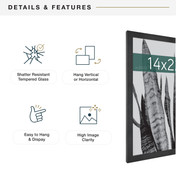 MCS Studio Gallery 14x22 Poster Frame 2-Pack, Black Woodgrain Photo Frame for Wall-Mounted Vertical or Horizontal Display