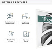 MCS Studio Gallery 18x24 Poster Frame, White Woodgrain Photo Frame for Wall-Mounted Vertical or Horizontal Display