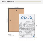 MCS Original 24x36 Poster Frame 2-Pack, Black Photo Frame for Lightweight Wall-Mounted Vertical or Horizontal Display