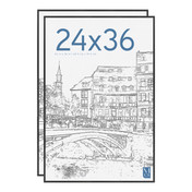 MCS Original 24x36 Poster Frame 2-Pack, Black Photo Frame for Lightweight Wall-Mounted Vertical or Horizontal Display