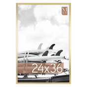 MCS Foundation 24x36 Poster Frame, Traditional Brass Photo Frame for Wall-Mounted Vertical or Horizontal Display