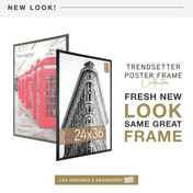 MCS Trendsetter 24x36 Poster Frame 2-Pack, Black High-Gloss Photo Frame for Wall-Mounted Vertical or Horizontal Display