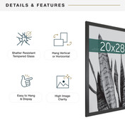 MCS Studio Gallery 20x28 Poster Frame, Black Woodgrain Photo Frame for Wall-Mounted Vertical or Horizontal Display