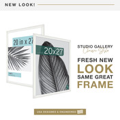 MCS Studio Gallery 20x27 Poster Frame, White Woodgrain Photo Frame for Wall-Mounted Vertical or Horizontal Display