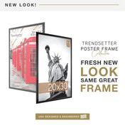 MCS Trendsetter 20x30 Poster Frame 2-Pack, Black High-Gloss Photo Frame for Wall-Mounted Vertical or Horizontal Display