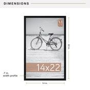 MCS Foundation 14x22 Poster Frame, Traditional Black Photo Frame for Wall-Mounted Vertical or Horizontal Display