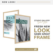 MCS Studio Gallery 20x28 Poster Frame, Natural Woodgrain Photo Frame for Wall-Mounted Vertical or Horizontal Display
