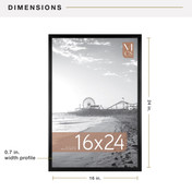 MCS Foundation 16x24 Poster Frame, Traditional Black Photo Frame for Wall-Mounted Vertical or Horizontal Display