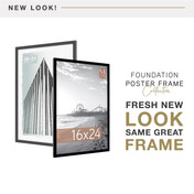 MCS Foundation 16x24 Poster Frame, Traditional Black Photo Frame for Wall-Mounted Vertical or Horizontal Display