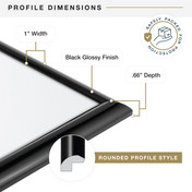 Trendsetter 16X20 Poster Frame, Black High-Gloss Photo Frame for Wall-Mounted Vertical or Horizontal Display