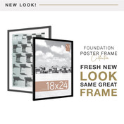 MCS Foundation 18x24 Poster Frame, Traditional Black Photo Frame for Wall-Mounted Vertical or Horizontal Display