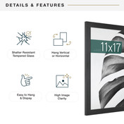 MCS Studio Gallery 11x17 Picture Frame, Black Woodgrain Photo Frame for Wall-Mounted Vertical or Horizontal Display