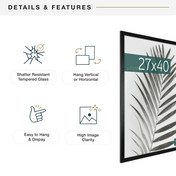 MCS Studio Gallery 27x40 Movie Poster Frame, Black Woodgrain Photo Frame for Wall-Mounted Vertical or Horizontal Display