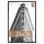 MCS Trendsetter 24x36 Poster Frame, Black High-Gloss Photo Frame for Wall-Mounted Vertical or Horizontal Display