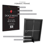 MCS Format 8.5x11 Diploma Frame 6-Pack, Black Photo Frame for Wall-Mounted or Tabletop Easel Display with Documents and Certificates
