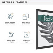 MCS Studio Gallery 16x20 Poster Frame, Black Woodgrain Photo Frame for Wall-Mounted Vertical or Horizontal Display