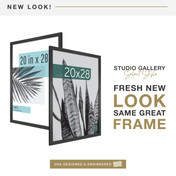 MCS Studio Gallery 20x28 Poster Frame 2-Pack, Black Woodgrain Photo Frame for Wall-Mounted Vertical or Horizontal Display