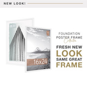 MCS Foundation 16x24 Poster Frame, Traditional White Photo Frame for Wall-Mounted Vertical or Horizontal Display