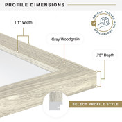MCS Studio Gallery 16x20 Poster Frame, Gray Woodgrain Photo Frame for Wall-Mounted Vertical or Horizontal Display