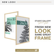 MCS Studio Gallery 24x36 Poster Frame 2-Pack, Natural Woodgrain Photo Frame for Wall-Mounted Vertical or Horizontal Display