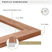 MCS Museum 24x36 Poster Frame, Medium Oak Photo Frame for Wall-Mounted Vertical or Horizontal Display
