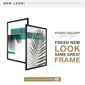 MCS Studio Gallery 27x40 Movie Poster Frame 2-Pack, Black Woodgrain Photo Frame for Wall-Mounted Vertical or Horizontal Display